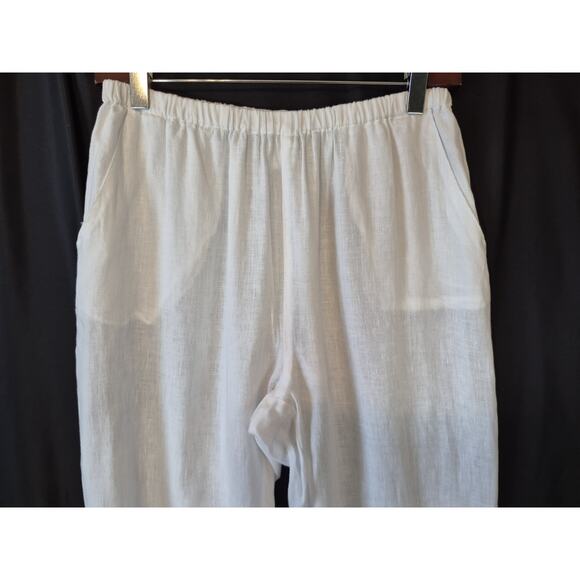 CP Shades Womens Designer 100% Linen White Semi Sheer Ari Pants Small - Picture 4 of 8